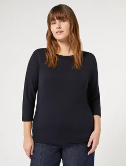 Marina Rinaldi Maglieria | Maglieria*Maglia seamless in lana BLUNOTTE