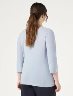 Marina Rinaldi Maglieria | Maglieria*Maglia seamless in lana AZZURRO