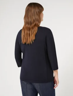Marina Rinaldi Maglieria | Maglieria*Maglia seamless in lana BLUNOTTE