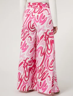 Marina Rinaldi Pantaloni & Jeans | Pantaloni & Jeans*Pantaloni ampi in popeline stampato BIANCO