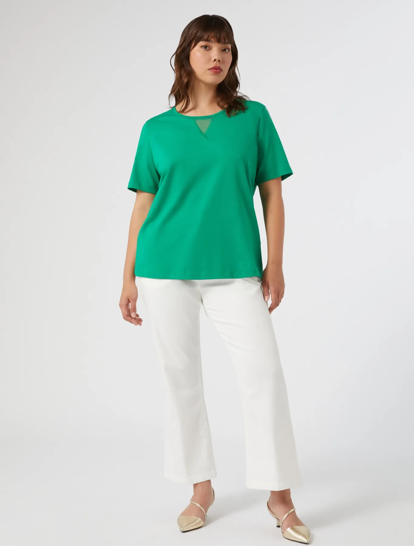 Marina Rinaldi Pantaloni & Jeans | Pantaloni & Jeans*Pantaloni flare in bull di cotone BIANCO