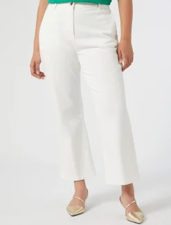Marina Rinaldi Pantaloni & Jeans | Pantaloni & Jeans*Pantaloni flare in bull di cotone BIANCO