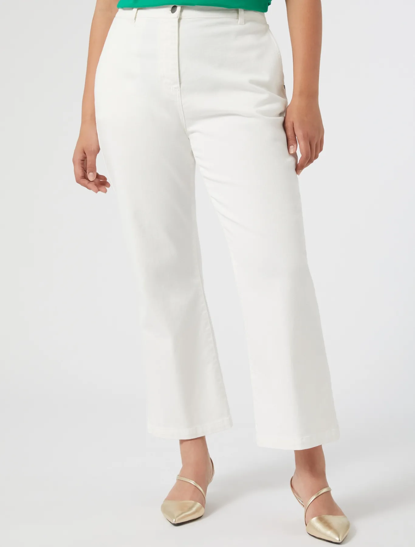 Marina Rinaldi Pantaloni & Jeans | Pantaloni & Jeans*Pantaloni flare in bull di cotone BIANCO