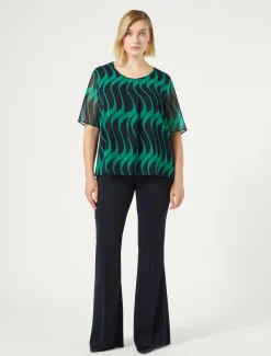 Marina Rinaldi Pantaloni E Gonne | Selezione Elegante*Pantaloni flare in cady BLUMARINO