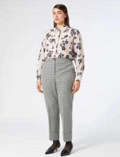 Marina Rinaldi Pantaloni & Jeans | Pantaloni & Jeans*Pantaloni in batavia di lana stretch NEROBIANCO