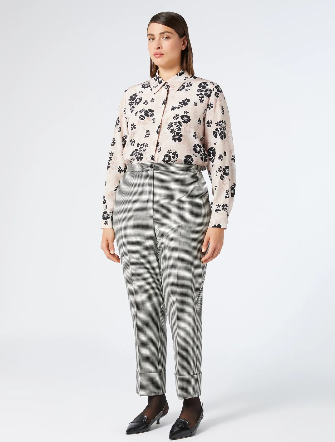 Marina Rinaldi Pantaloni & Jeans | Pantaloni & Jeans*Pantaloni in batavia di lana stretch NEROBIANCO