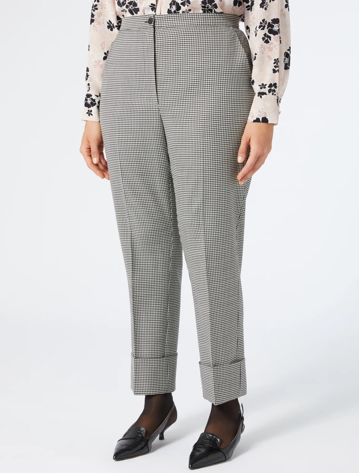 Marina Rinaldi Pantaloni & Jeans | Pantaloni & Jeans*Pantaloni in batavia di lana stretch NEROBIANCO