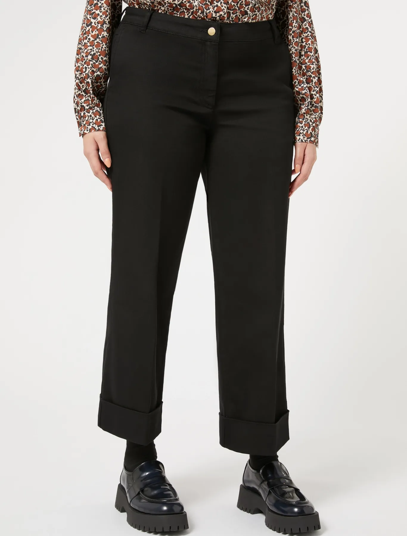 Marina Rinaldi Pantaloni & Jeans | Pantaloni & Jeans*Pantaloni in bull di cotone stretch NERO