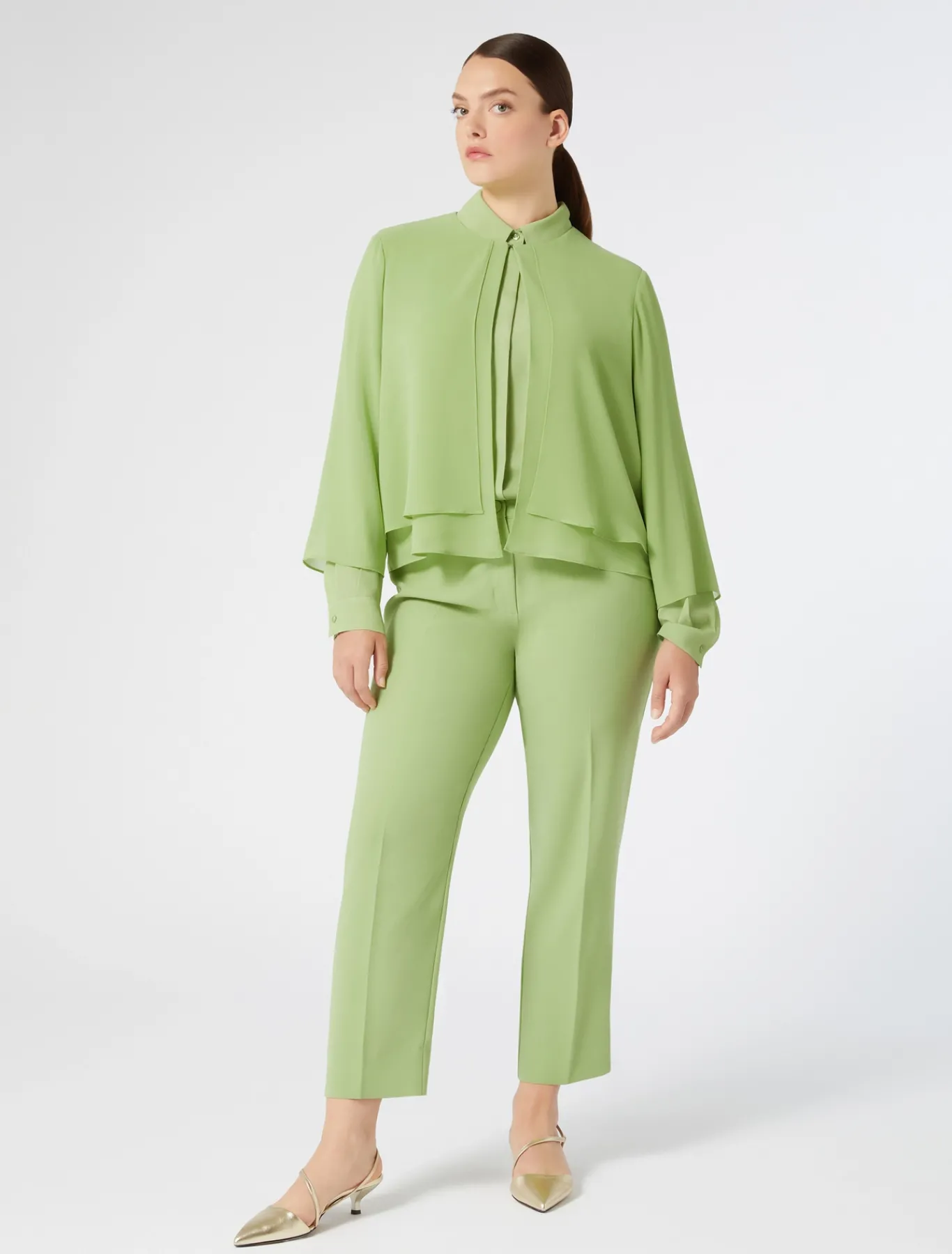 Marina Rinaldi Pantaloni E Gonne | Pantaloni & Jeans*Pantaloni in crêpe envers satin VERDEOLIVA