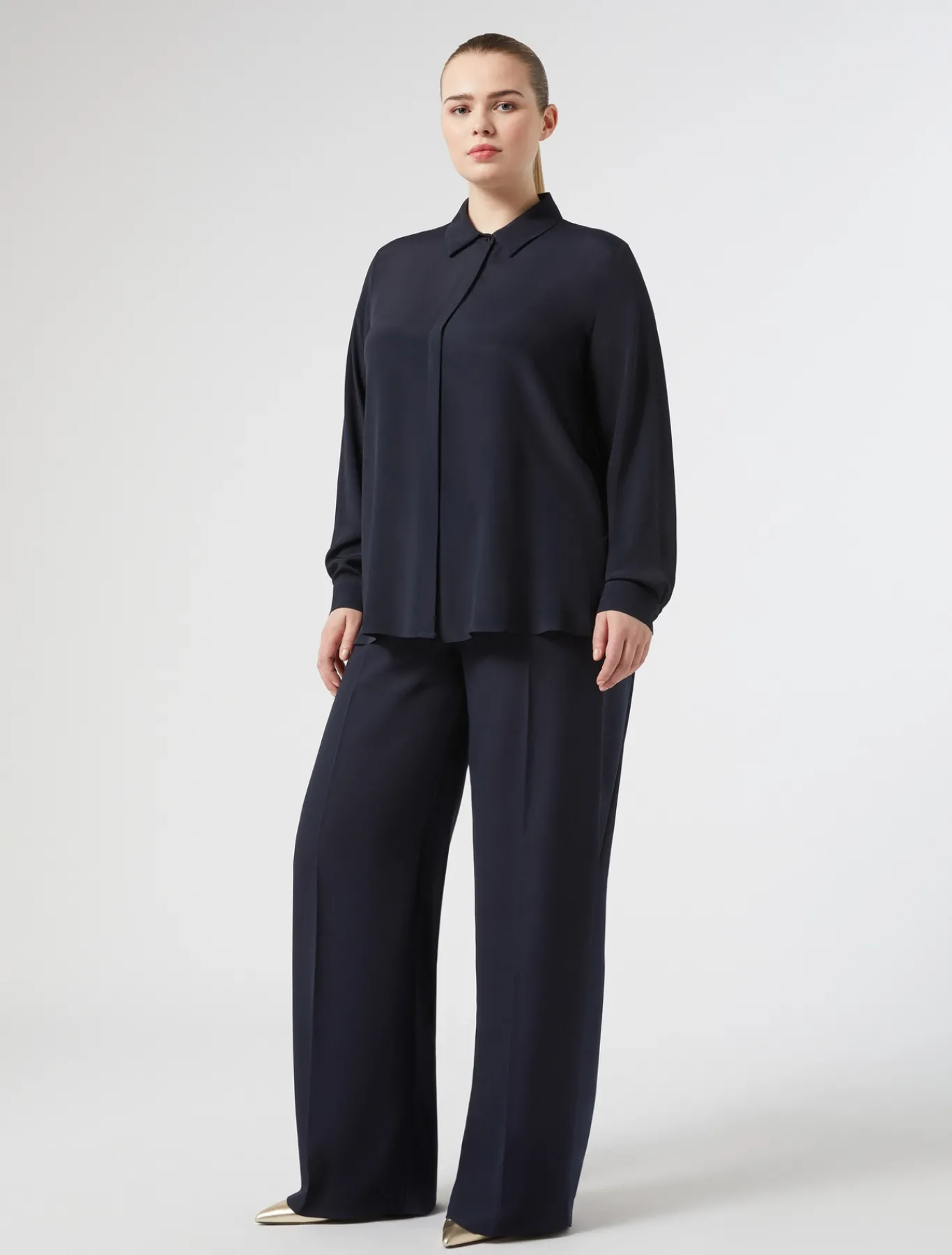 Marina Rinaldi Pantaloni E Gonne | Selezione Elegante*Pantaloni in crêpe envers satin BLUNOTTE