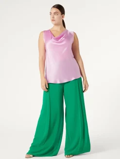 Marina Rinaldi Pantaloni E Gonne | Pantaloni & Jeans*Pantaloni in crêpe georgette VERDEBANDIERA