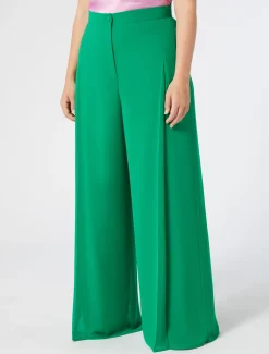 Marina Rinaldi Pantaloni E Gonne | Pantaloni & Jeans*Pantaloni in crêpe georgette VERDEBANDIERA