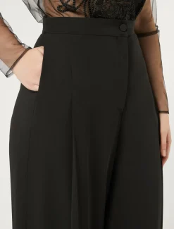 Marina Rinaldi Pantaloni E Gonne | Pantaloni & Jeans*Pantaloni in crêpe georgette NERO