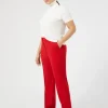 Marina Rinaldi Pantaloni & Jeans | Pantaloni & Jeans*Pantaloni in crêpe satin di lana ROSSO