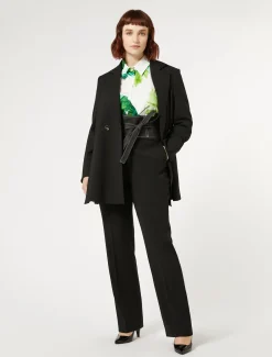 Marina Rinaldi Pantaloni & Jeans | Pantaloni & Jeans*Pantaloni in crêpe satin di lana NERO