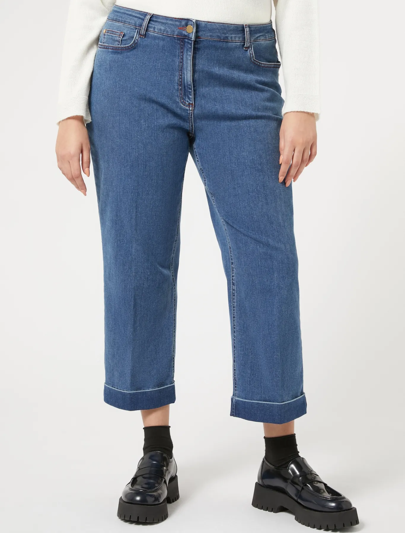 Marina Rinaldi Pantaloni & Jeans | Pantaloni & Jeans*Pantaloni in denim di cotone stretch BLUEJEANS