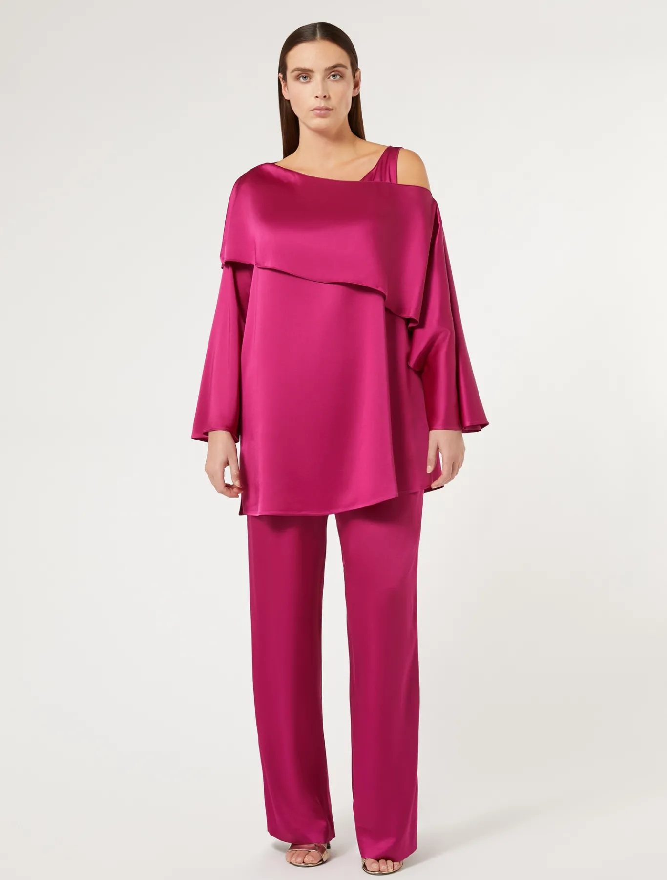 Marina Rinaldi Pantaloni E Gonne | Collezione Elegante*Pantaloni in envers satin lucido LAMPONE