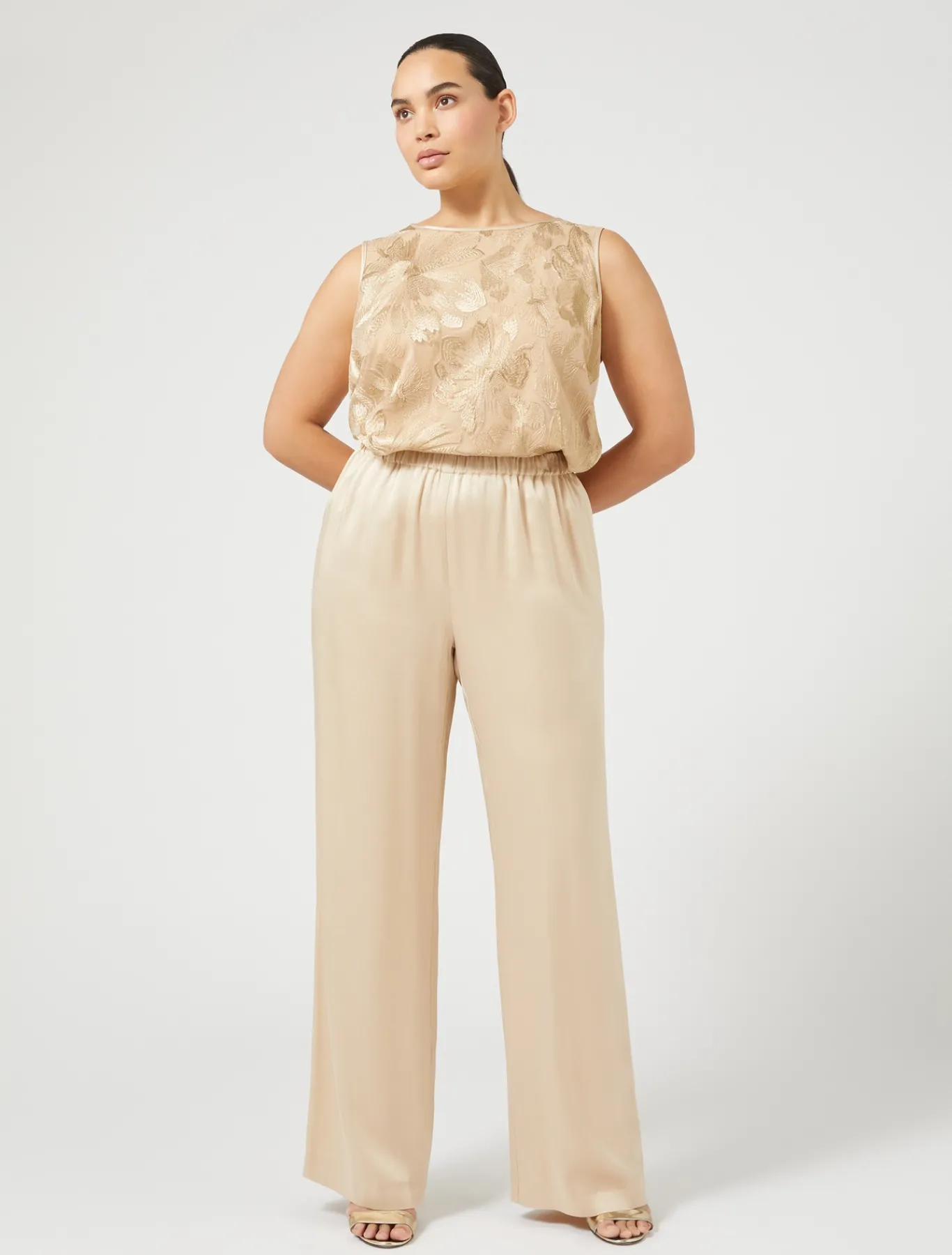 Marina Rinaldi Pantaloni E Gonne | Collezione Elegante*Pantaloni in envers satin lucido MIELE