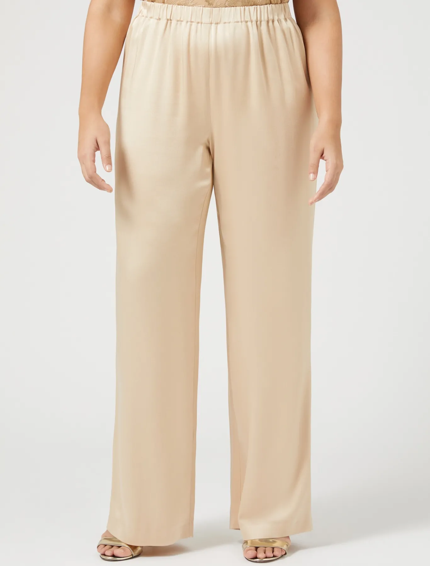 Marina Rinaldi Pantaloni E Gonne | Collezione Elegante*Pantaloni in envers satin lucido MIELE