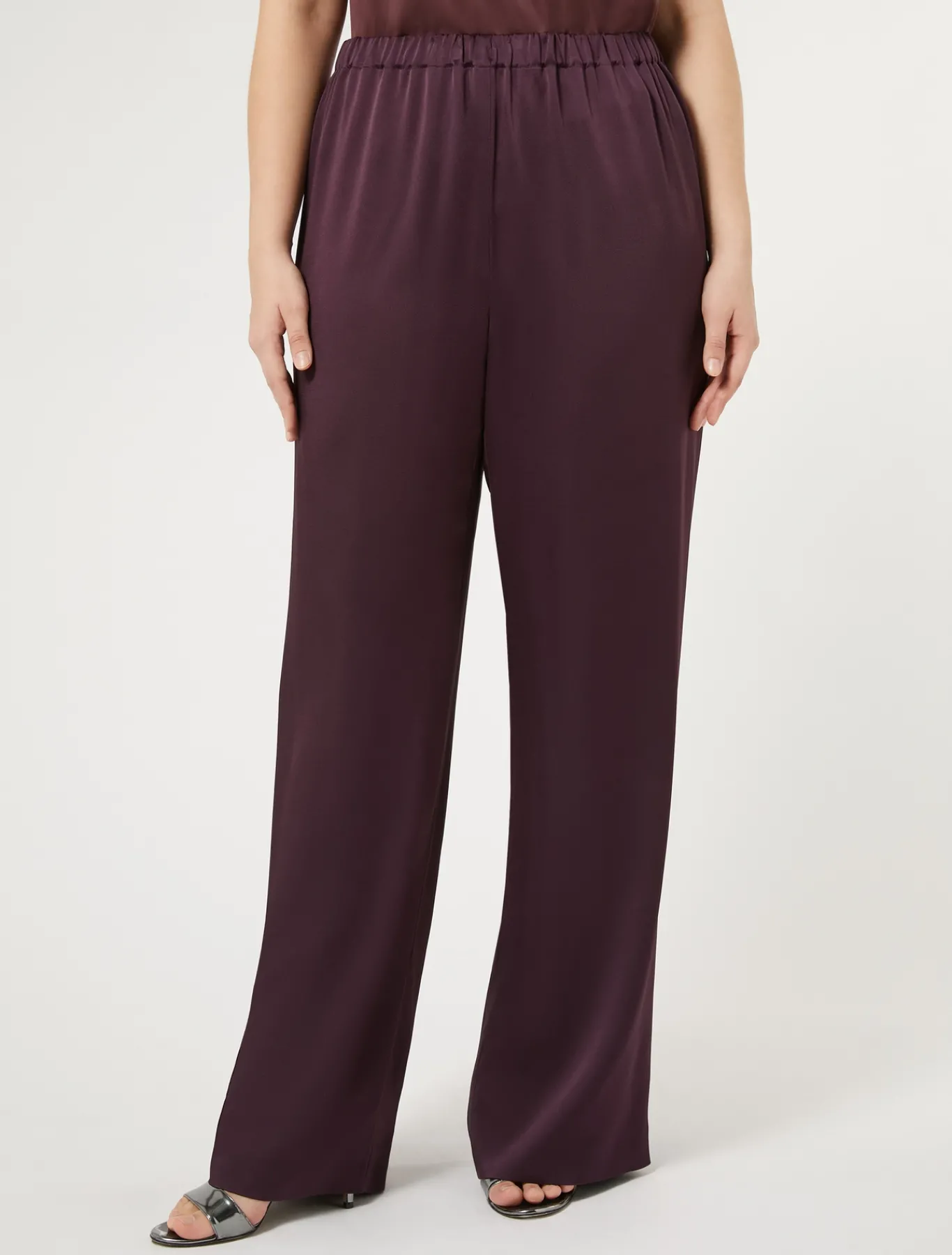 Marina Rinaldi Pantaloni E Gonne | Collezione Elegante*Pantaloni in envers satin lucido BORDEAUX