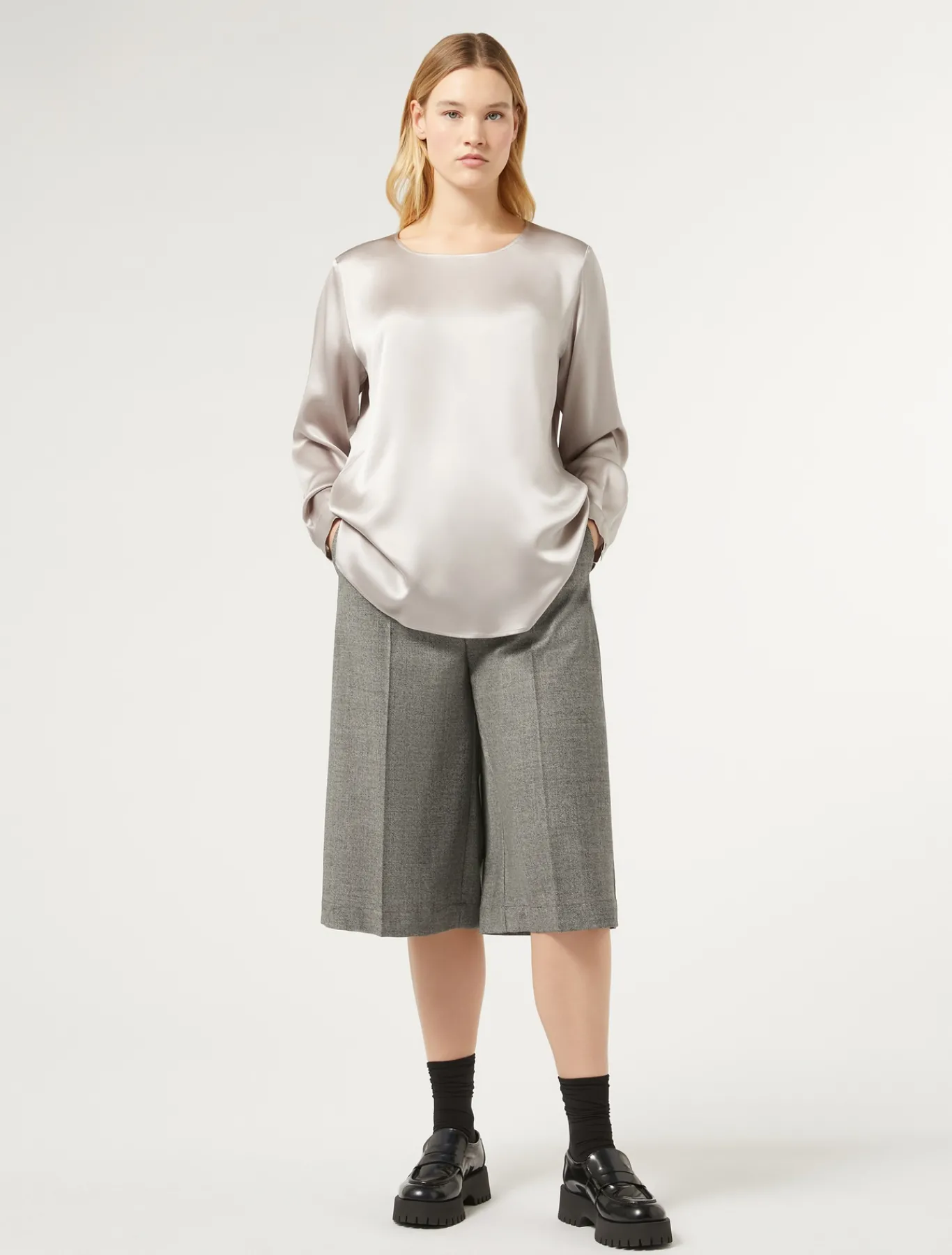 Marina Rinaldi Pantaloni & Jeans | Pantaloni & Jeans*Pantaloni in flanella di lana GRIGIOSCURO