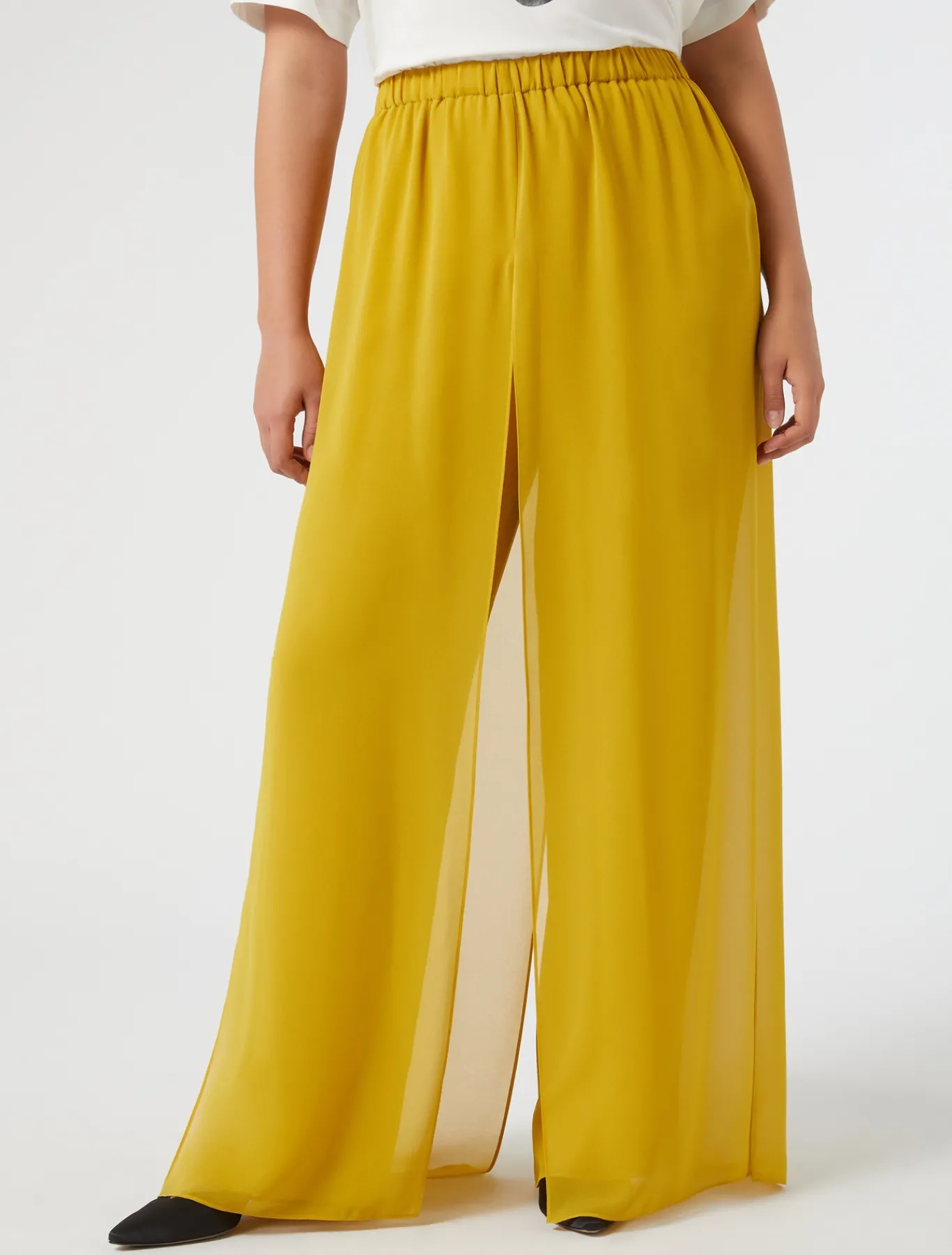 Marina Rinaldi Pantaloni & Jeans | Pantaloni E Gonne*Pantaloni in georgette ORO