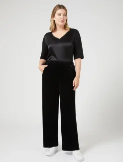 Marina Rinaldi Pantaloni & Jeans | Pantaloni & Jeans*Pantaloni in jersey di velluto NERO