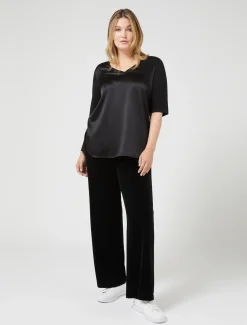 Marina Rinaldi Pantaloni & Jeans | Pantaloni & Jeans*Pantaloni in jersey di velluto NERO
