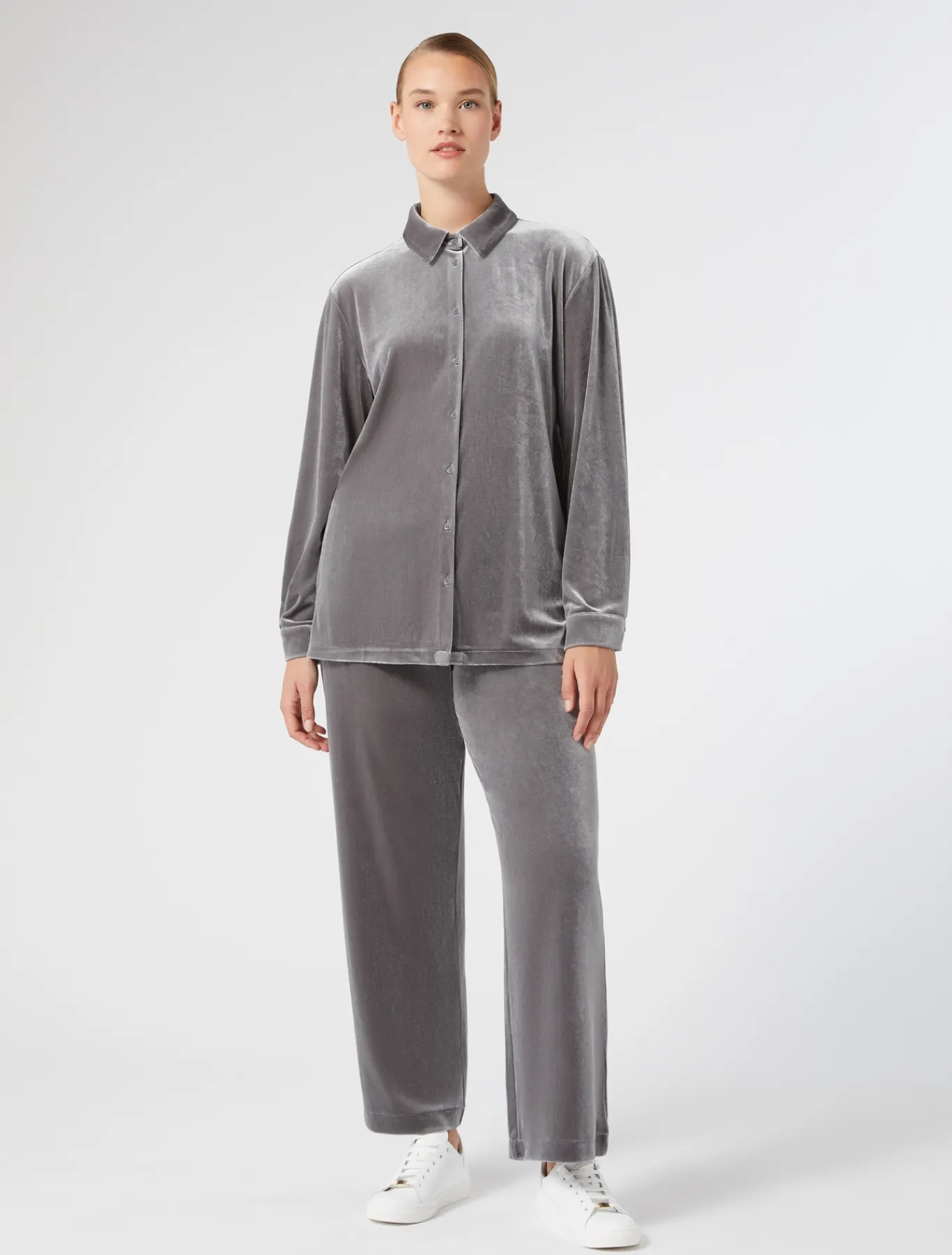 Marina Rinaldi Pantaloni & Jeans | Pantaloni & Jeans*Pantaloni in jersey di velluto GRIGIOSCURO