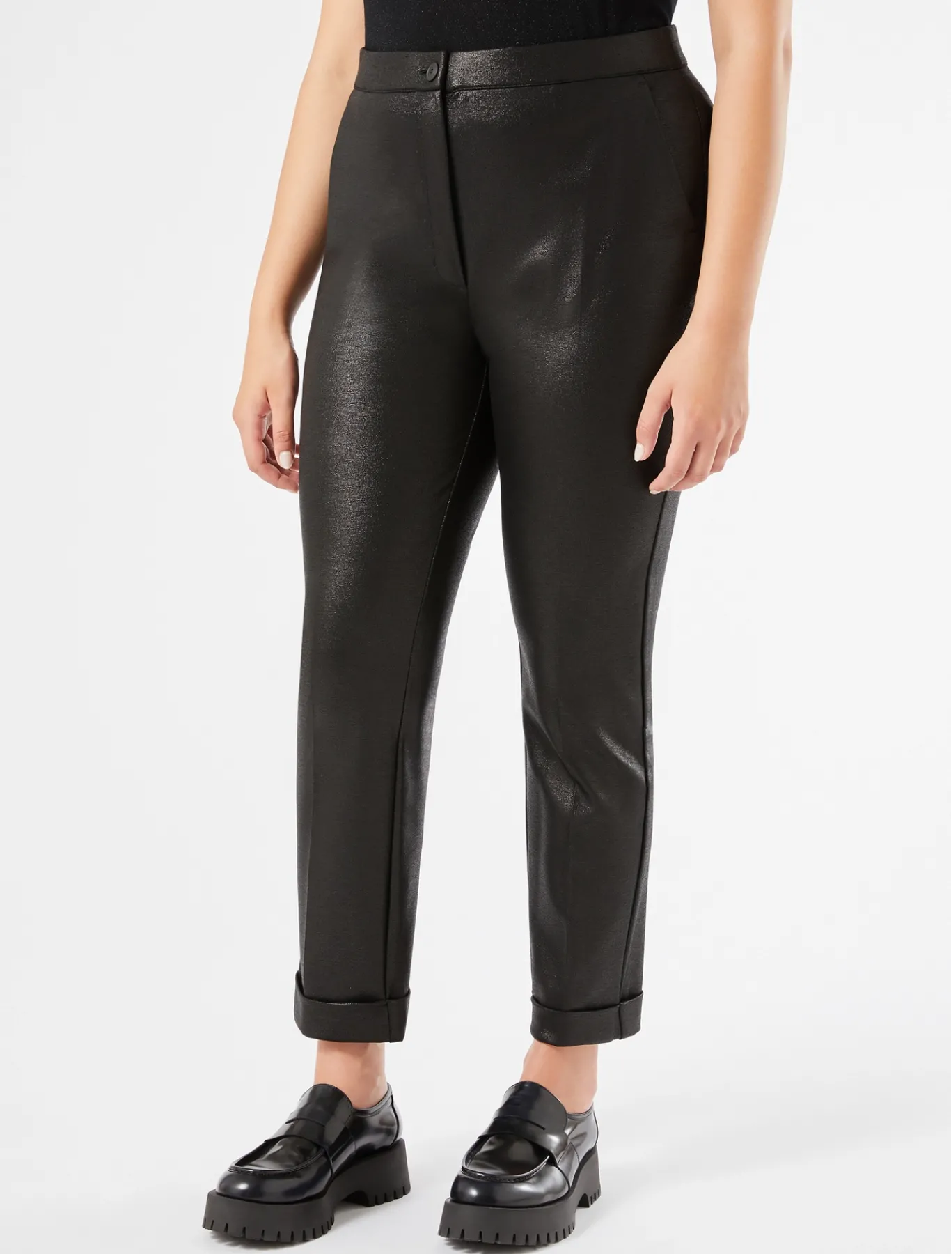 Marina Rinaldi Pantaloni & Jeans | Pantaloni & Jeans*Pantaloni in jersey laminato NERO