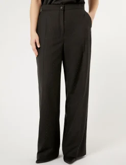 Marina Rinaldi Pantaloni E Gonne | Collezione Elegante*Pantaloni in levantina con strass NERO