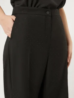 Marina Rinaldi Pantaloni E Gonne | Collezione Elegante*Pantaloni in levantina con strass NERO