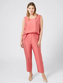 Marina Rinaldi Pantaloni E Gonne | Pantaloni & Jeans*Pantaloni in shantung di pura seta ROSSO
