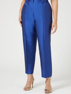 Marina Rinaldi Pantaloni E Gonne | Pantaloni & Jeans*Pantaloni in shantung di pura seta VIOLA