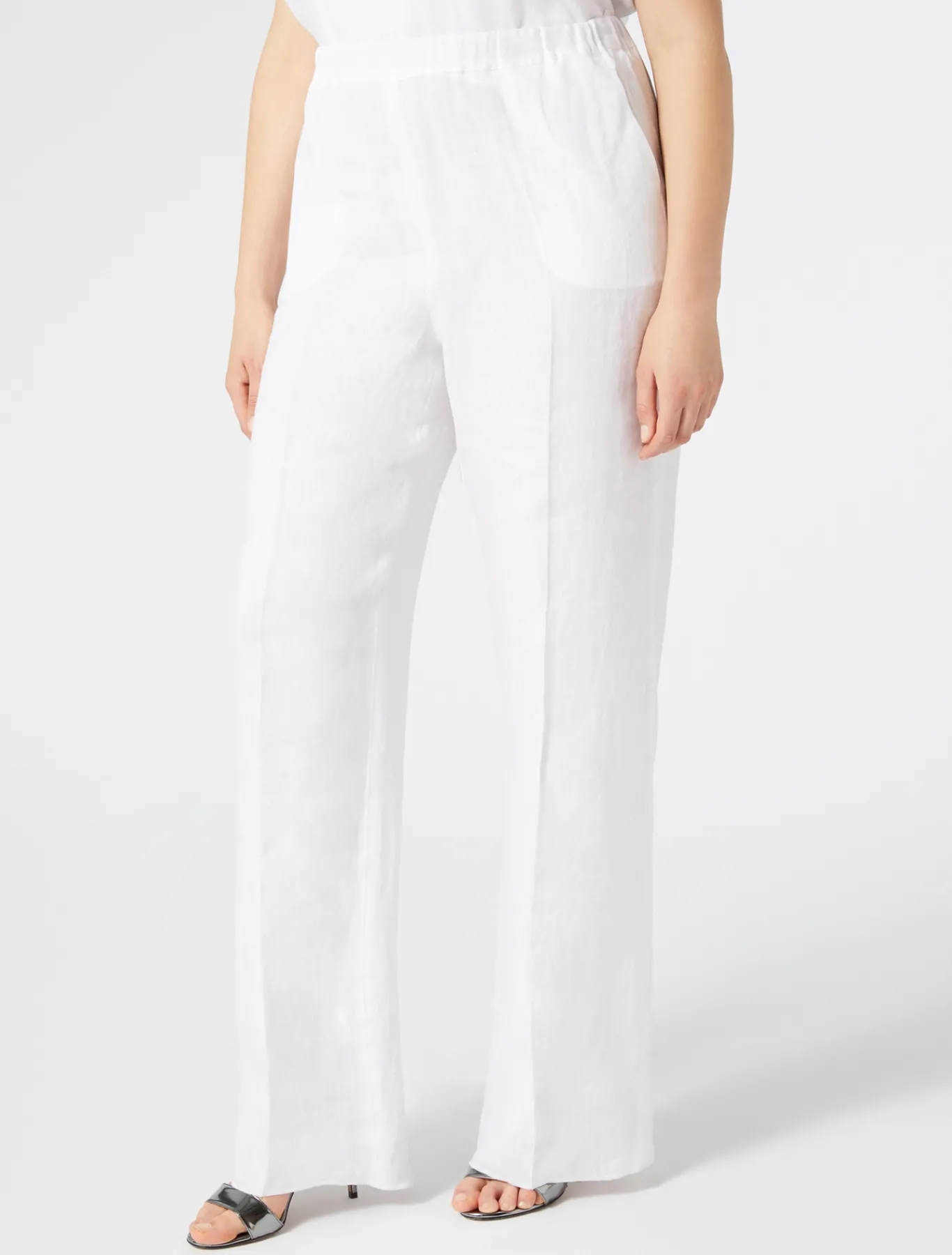 Marina Rinaldi Pantaloni & Jeans | Pantaloni & Jeans*Pantaloni in tela di lino BIANCOOTTICO