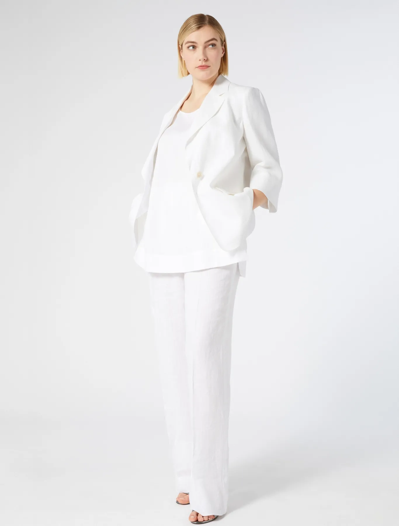 Marina Rinaldi Pantaloni & Jeans | Pantaloni & Jeans*Pantaloni in tela di lino BIANCOOTTICO