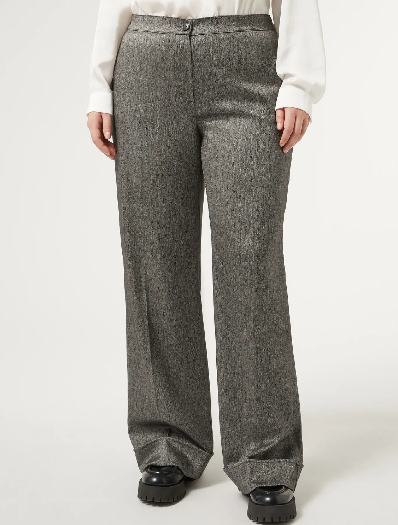 Marina Rinaldi Pantaloni & Jeans | Pantaloni & Jeans*Pantaloni in tessuto tinto filo e viscosa NERO