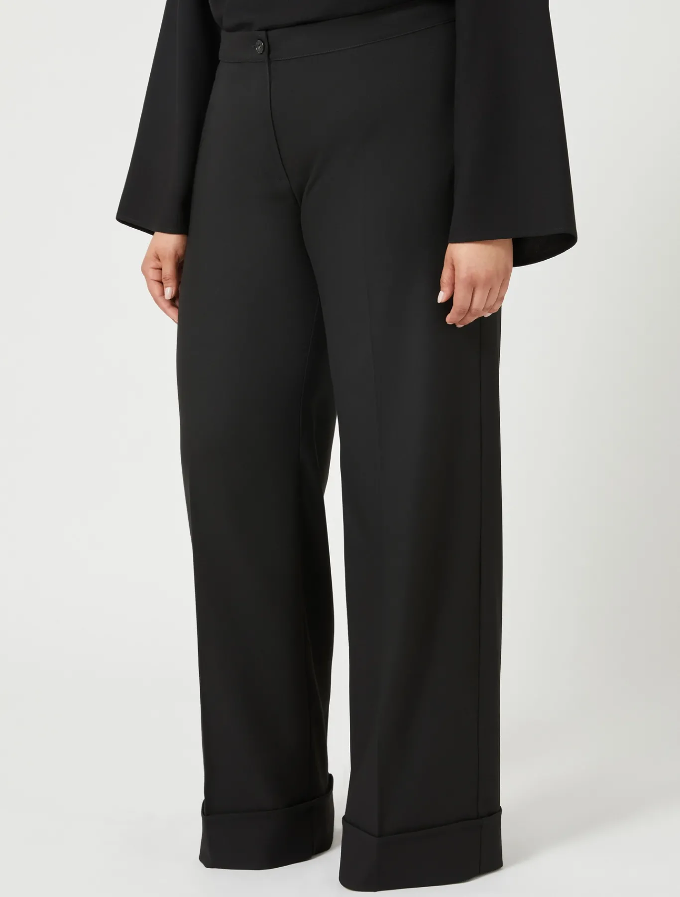 Marina Rinaldi Pantaloni & Jeans | Pantaloni & Jeans*Pantaloni in tessuto tinto filo e viscosa NERO