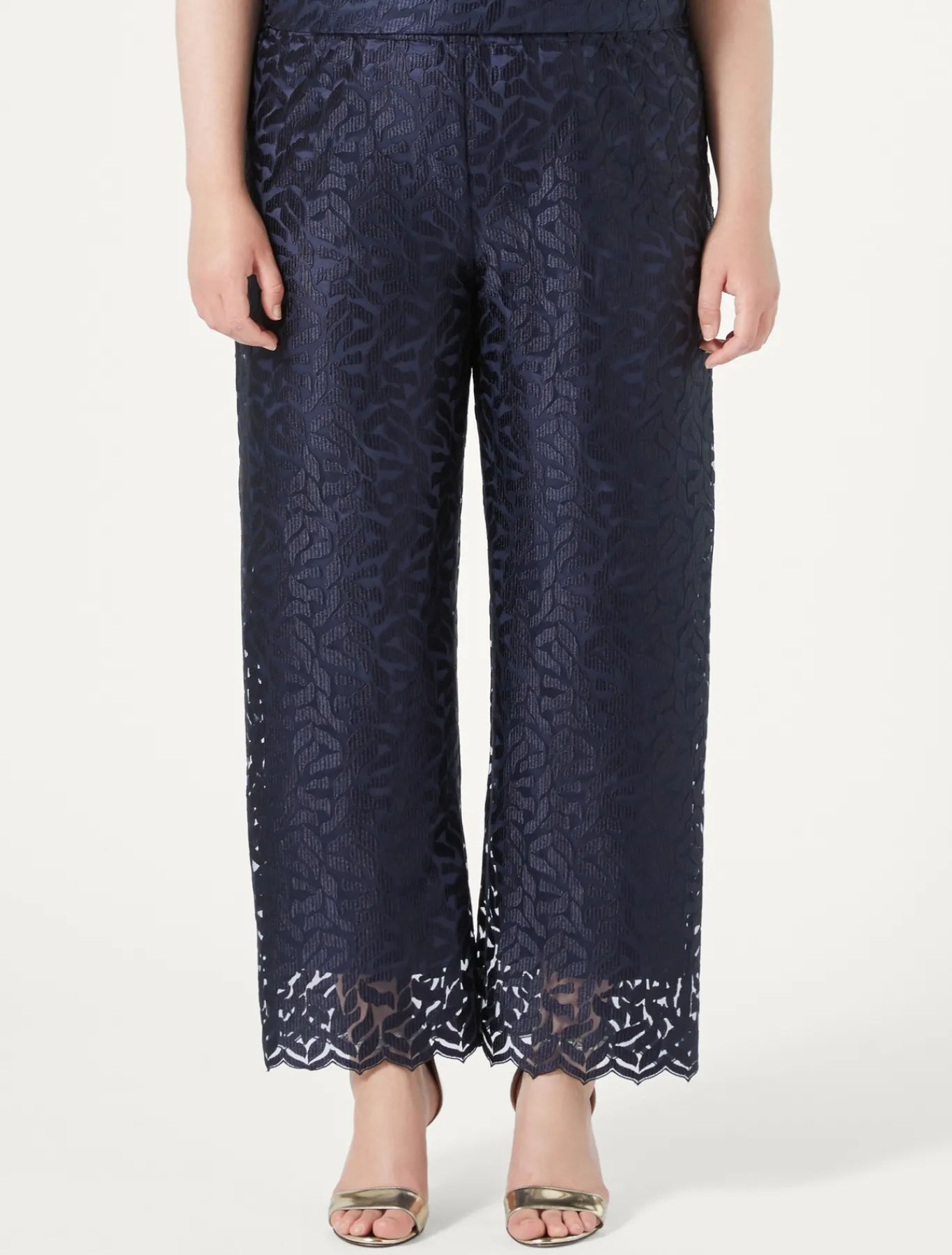 Marina Rinaldi Pantaloni E Gonne | Pantaloni & Jeans*Pantaloni in tulle ricamato BLUMARINO