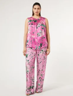 Marina Rinaldi Pantaloni E Gonne | Pantaloni & Jeans*Pantaloni in twill di seta ROSA