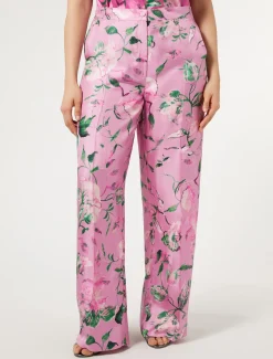 Marina Rinaldi Pantaloni E Gonne | Pantaloni & Jeans*Pantaloni in twill di seta ROSA