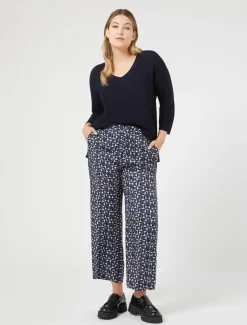 Marina Rinaldi Pantaloni & Jeans | Pantaloni & Jeans*Pantaloni in twill stampato BLUMARINO