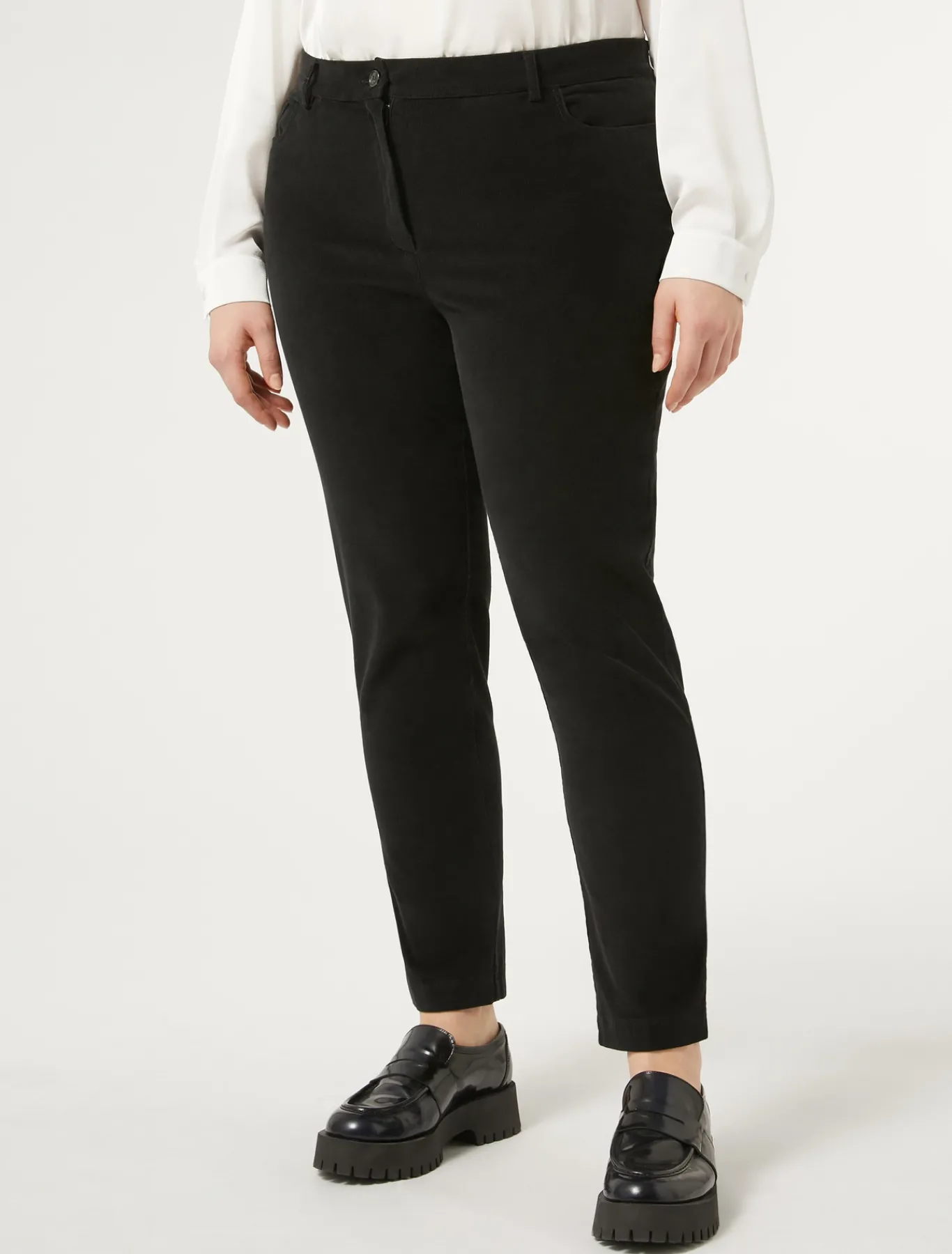 Marina Rinaldi Pantaloni & Jeans | Pantaloni & Jeans*Pantaloni in velluto di cotone NERO