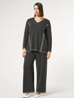 Marina Rinaldi Pantaloni & Jeans | Pantaloni & Jeans*Pantaloni in viscosa jacquard NEROBIANCO