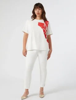 Marina Rinaldi Pantaloni & Jeans | Pantaloni & Jeans*Pantaloni Perfect fit in bull di cotone BIANCO