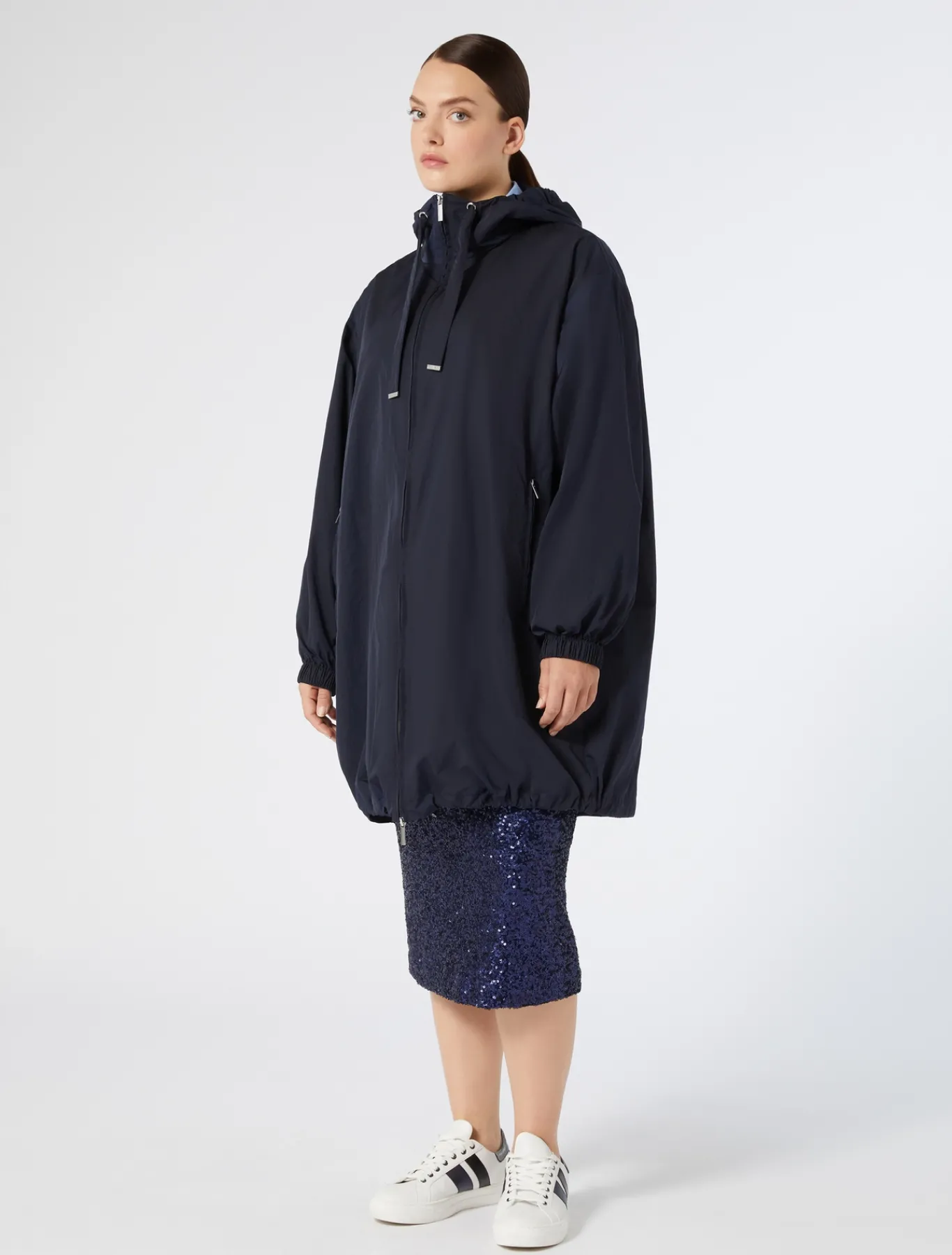 Marina Rinaldi Cappotti & Trench | Cappotti & Trench*Parka in tela di nylon BLUNOTTE