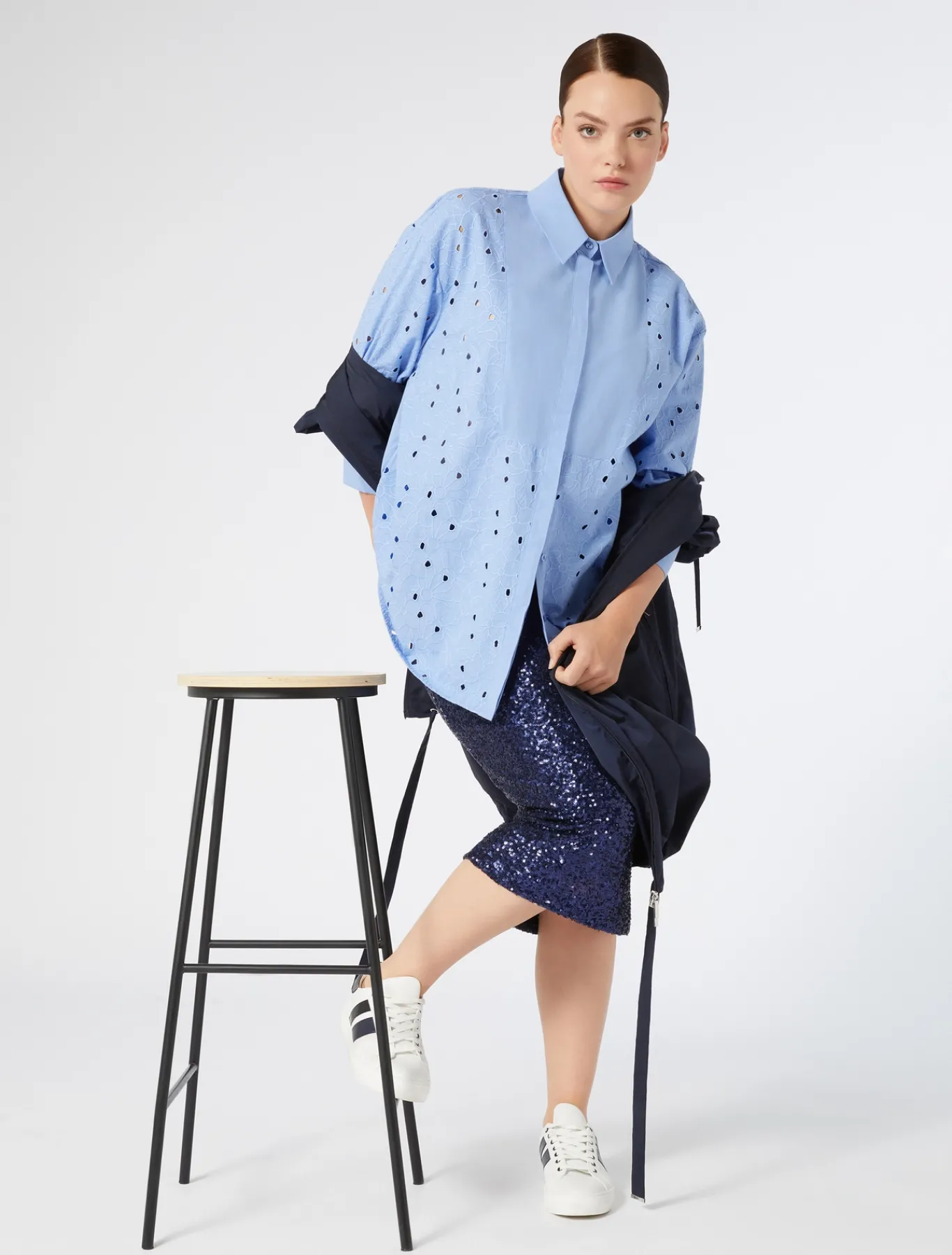 Marina Rinaldi Cappotti & Trench | Cappotti & Trench*Parka in tela di nylon BLUNOTTE