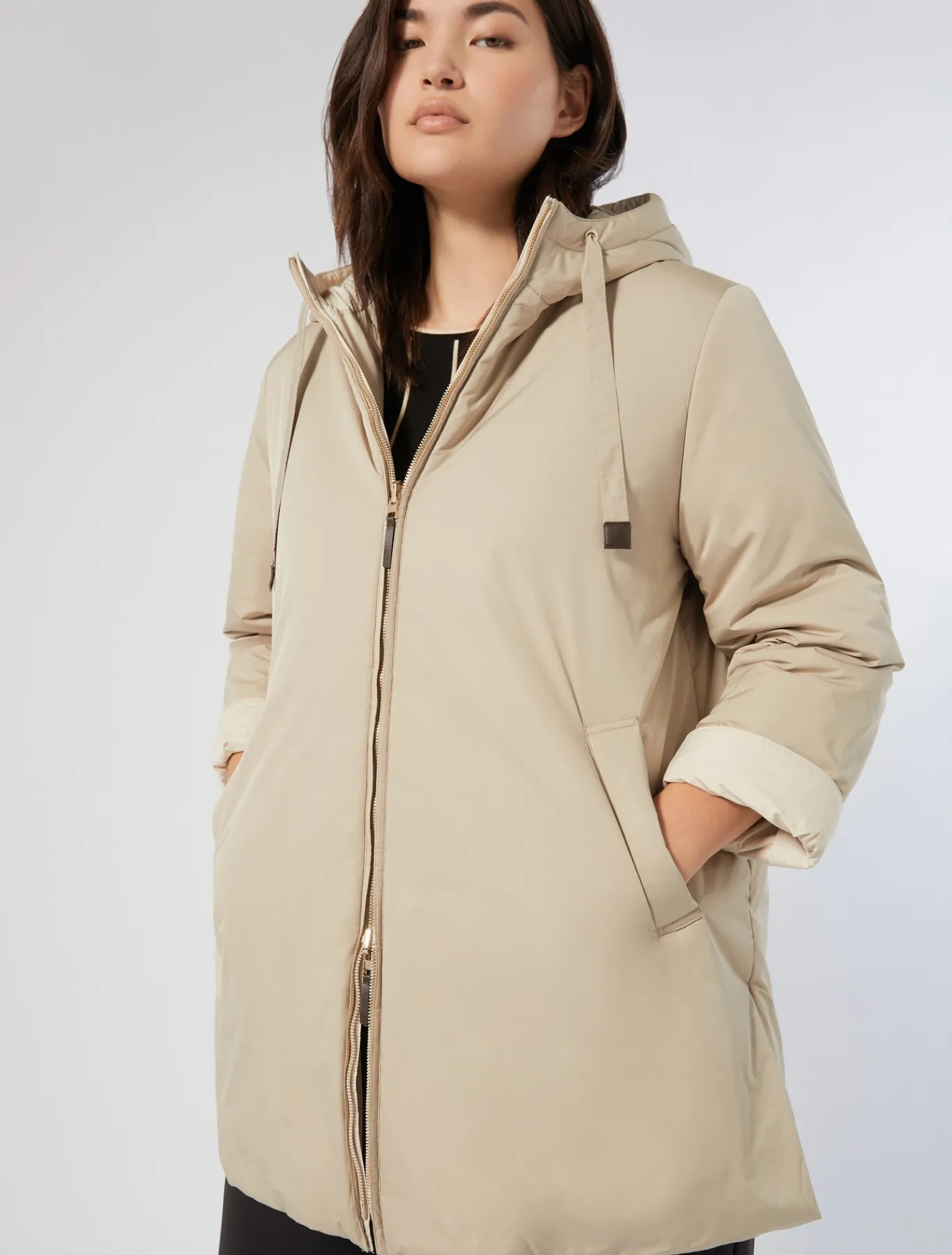 Marina Rinaldi Piumini | Piumini*Parka reversibile in tela tecnica antigoccia BEIGE
