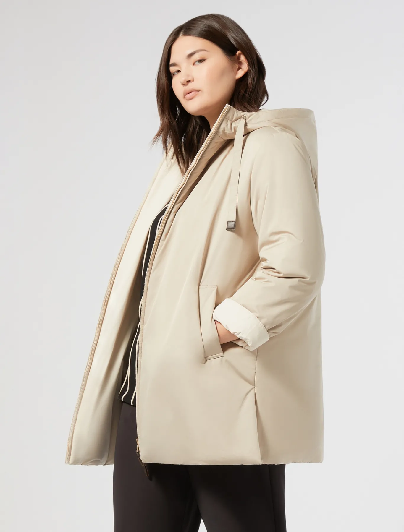 Marina Rinaldi Piumini | Piumini*Parka reversibile in tela tecnica antigoccia BEIGE
