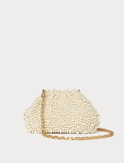 Marina Rinaldi Accessori | Collezione Elegante*Pochette in raso con perle BEIGE